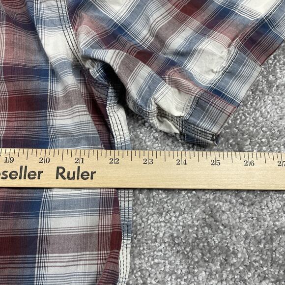 Carhartt Button Up Shirt Mens Large Relaxed Fit Plaid Short Sleeve Outdoors - Picture 8 of 9